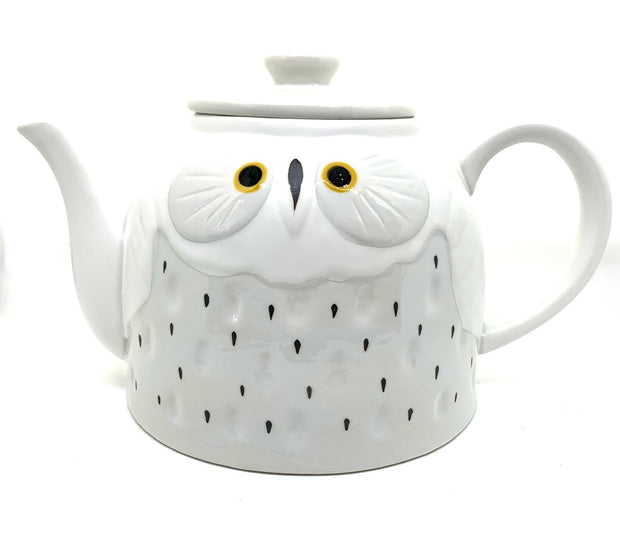 Japanese Fukuro White Owl Teapot - Shizen Cha
