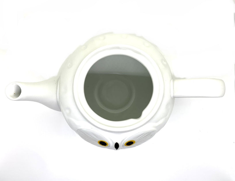 Vintage White Ceramic Owl Small Tea Pot Japan Teapot Kitschy Kitchen Decor  Cute