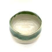 Oribe Nagashi Green Matcha Tea Bowl - Shizen Cha