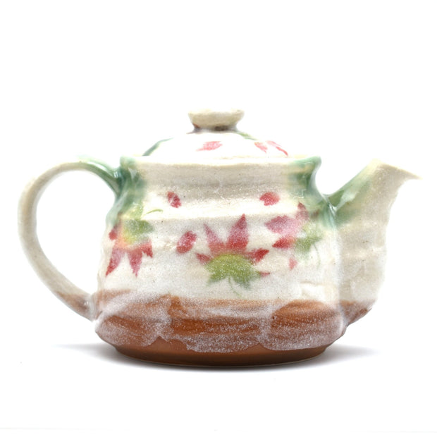 Shizen Cream White Floral Teapot - Shizen Cha