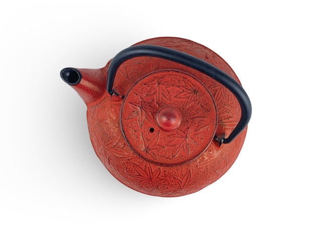 Japanese Aka Matsuri Red Cast Iron Tetsubin Teapot - Shizen Cha