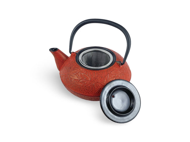 Japanese Aka Matsuri Red Cast Iron Tetsubin Teapot - Shizen Cha