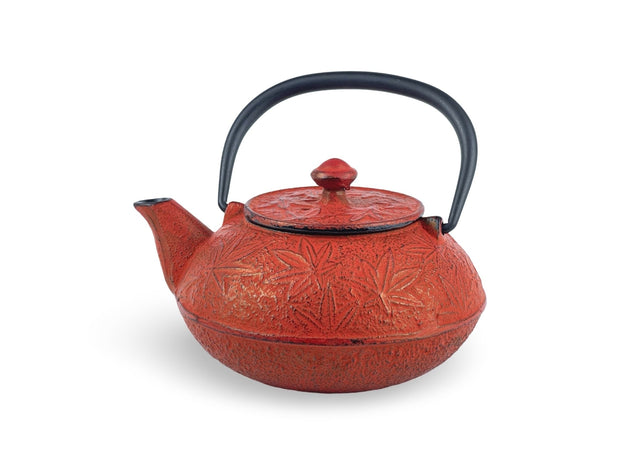 Japanese Aka Matsuri Red Cast Iron Tetsubin Teapot - Shizen Cha