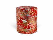 Japanese Aki Matsuri Washi Paper Tea Tin Container - Shizen Cha