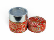 Japanese Aki Matsuri Washi Paper Tea Tin Container - Shizen Cha