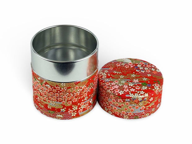 Japanese Aki Matsuri Washi Paper Tea Tin Container - Shizen Cha