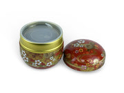 Japanese Autumn Flower Lacquered Tea Tin Container - Shizen Cha