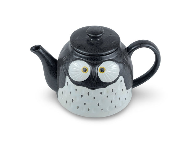 Japanese Black Fukuro Owl Teapot - Shizen Cha