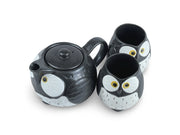 Japanese Black Fukuro Owl Teapot Set - Shizen Cha