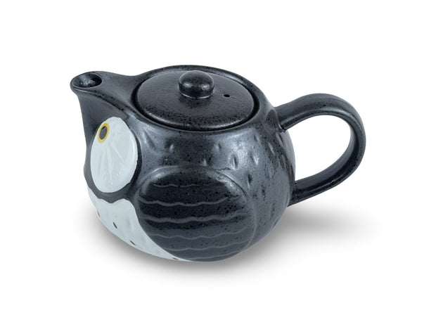 Japanese Black Fukuro Owl Teapot Set - Shizen Cha