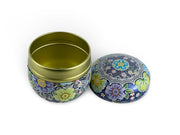 Japanese Festive Blue Lacquered Tea Tin Container - Shizen Cha