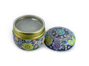 Japanese Festive Blue Lacquered Tea Tin Container - Shizen Cha