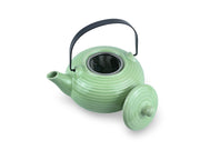 Japanese Green Ceramic Teapot & Bamboo Tray - Shizen Cha