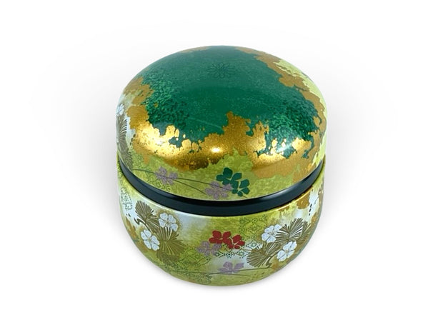 Japanese Haru Green Lacquered Tea Tin - Shizen Cha