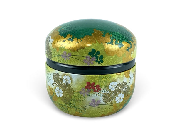 Japanese Haru Green Lacquered Tea Tin - Shizen Cha