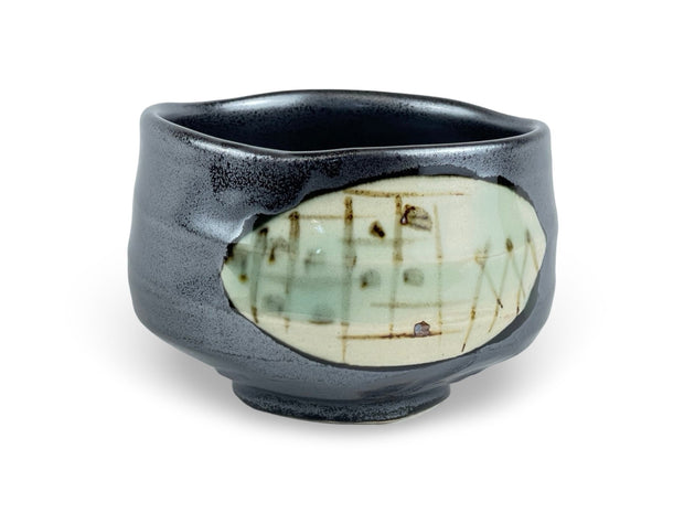 Japanese Ike Tessa Black Matcha Chawan Tea Bowl - Shizen Cha