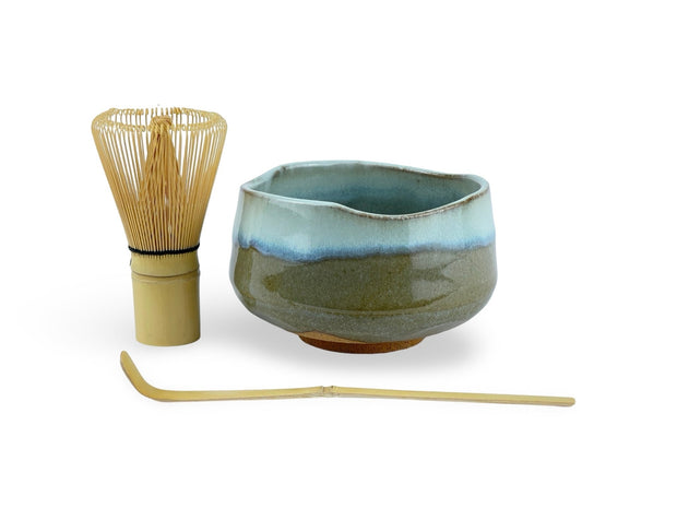 Japanese Izumi Green Matcha Tea Bowl Set - Shizen Cha