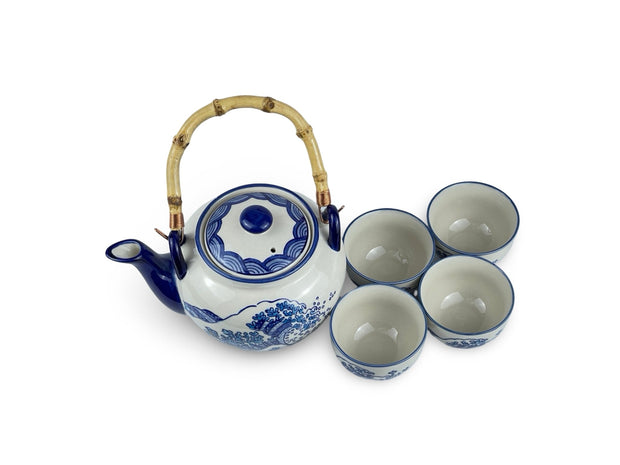 Japanese Ocean Wave Teapot Set - Shizen Cha