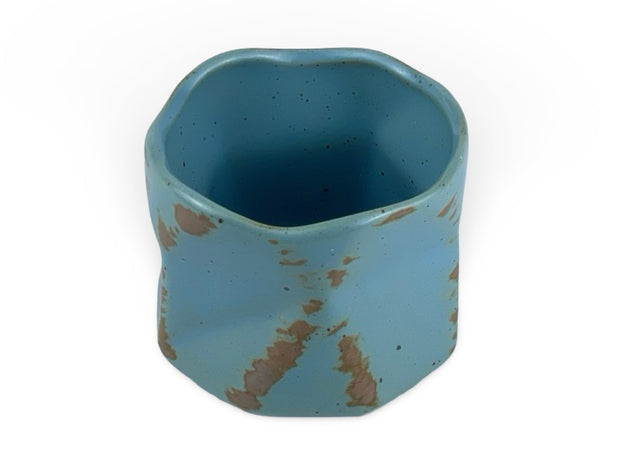 Japanese Pebble Blue Kakkukei Tea Cup - Shizen Cha