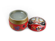 Japanese Red Daruma Lacquered Tea Tin Container - Shizen Cha