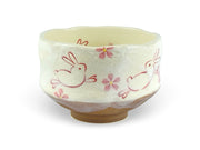 Japanese Red Rabbit Hana Matcha Chawan Tea Bowl (Mini) - Shizen Cha