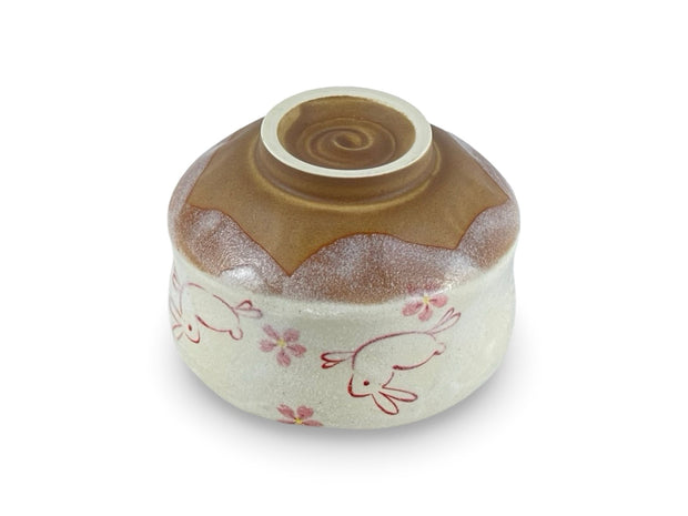 Japanese Red Rabbit Hana Matcha Chawan Tea Bowl (Mini) - Shizen Cha