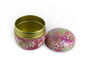 Japanese Sakura Blossom Pink Lacquered Tea Tin Container - Shizen Cha