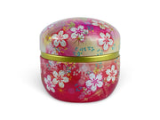 Japanese Sakura Blossom Pink Lacquered Tea Tin Container - Shizen Cha