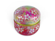 Japanese Sakura Blossom Pink Lacquered Tea Tin Container - Shizen Cha