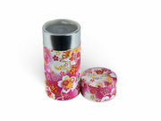 Japanese Sakura Blossom Pink Washi Paper Tea Tin Container - Shizen Cha