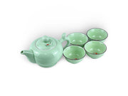 Japanese Seiji Green Koi Fish Tea Pot Set - Shizen Cha