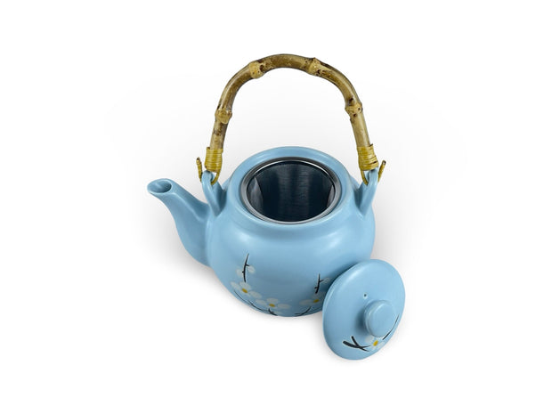 Japanese Sky Blue Sakura Hana Teapot - Shizen Cha