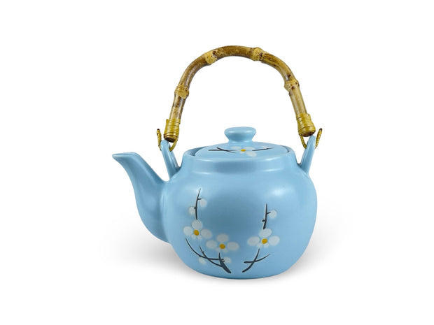 Japanese Sky Blue Sakura Hana Teapot - Shizen Cha