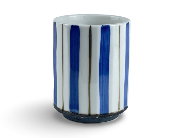 Japanese Striped Aoi Matsuri Tea Cup - Shizen Cha