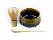 Japanese Tsuchi Brown Matcha Tea Bowl Set - Shizen Cha