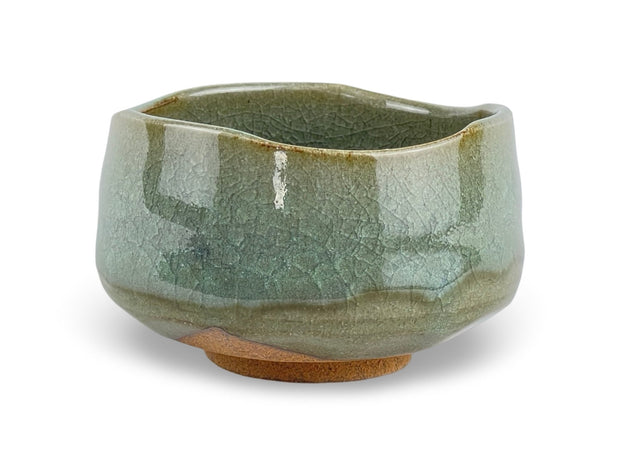 Japanese Uwagusuri Forest Green Matcha Chawan Tea Bowl - Shizen Cha