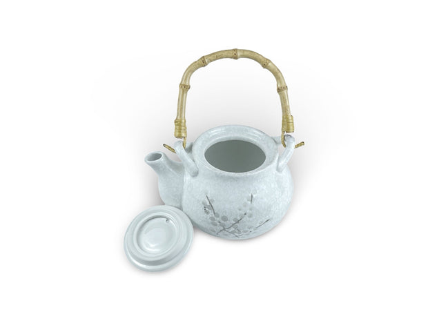 Japanese White Cherry Snow Blossom Teapot Set - Shizen Cha