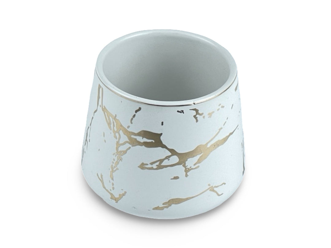 Kyne Gold Ceramic Tray & Mug Set キネ トレイ japanese-white-marble-gold-