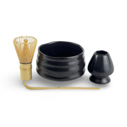 Matte Black Matcha Tea Bowl Set - Shizen Cha