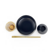 Matte Black Matcha Tea Bowl Set - Shizen Cha