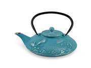 Japanese Blue Koi Cast Iron Tetsubin Teapot