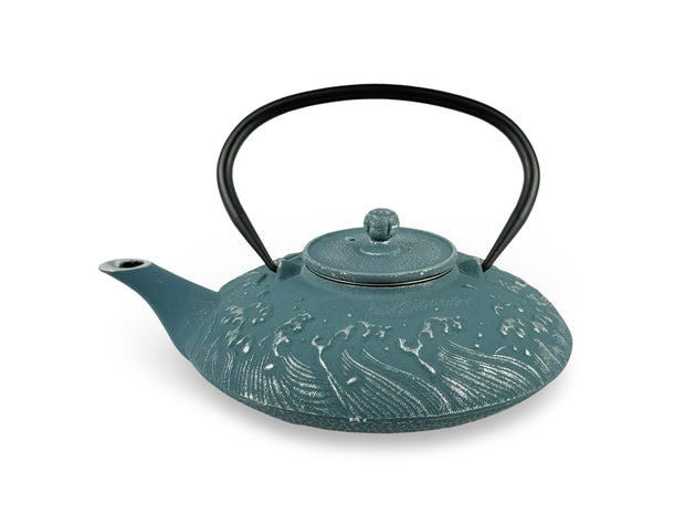 Japanese Tsunami Cast Iron Tetsubin Teapot