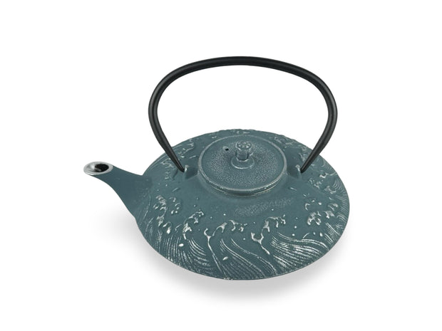 Japanese Tsunami Cast Iron Tetsubin Teapot