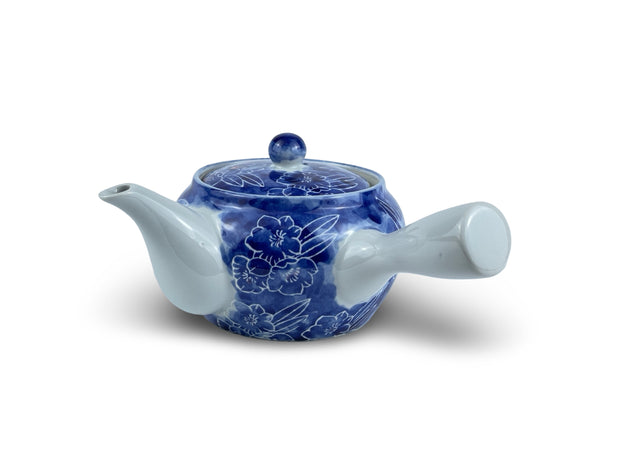 Japanese Aoi Hana Kyusu Teapot