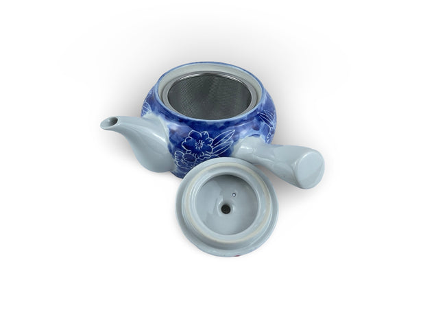 Japanese Aoi Hana Kyusu Teapot