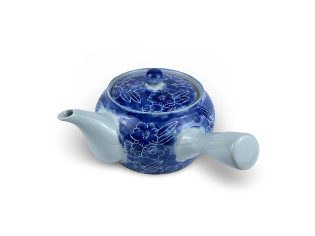 Japanese Aoi Hana Kyusu Teapot