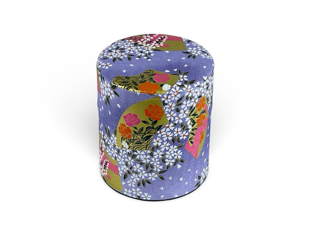 Japanese Purple Matsuri Washi Paper Tea Tin Container