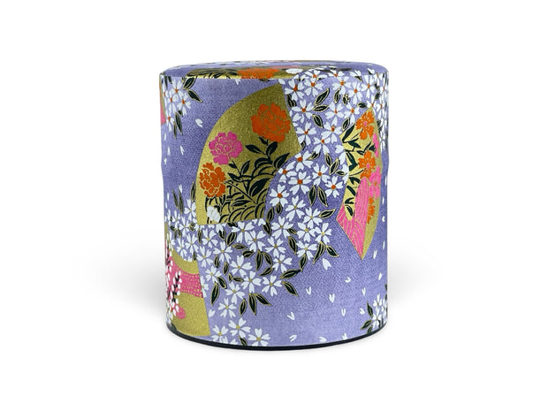 Japanese Purple Matsuri Washi Paper Tea Tin Container