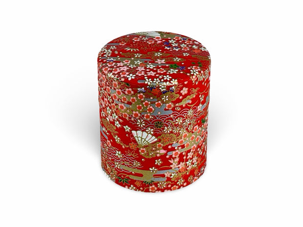 Japanese Aki Matsuri Washi Paper Tea Tin Container