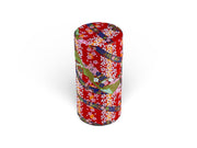 Japanese Red Matsuri Washi Paper Tea Tin Container